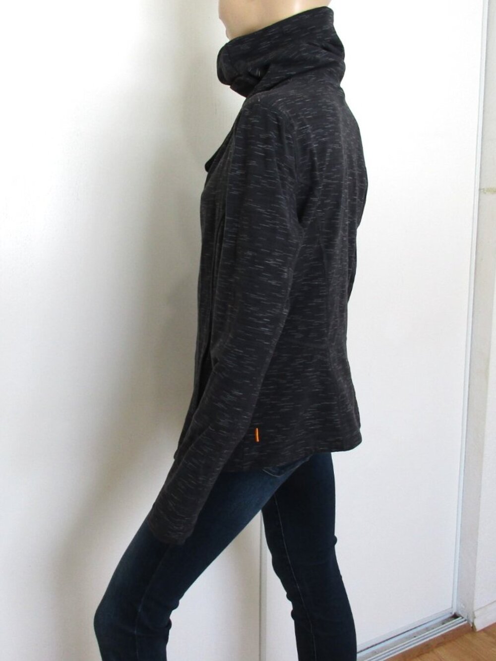 LUCY Athletic Jacket Size Large Black Full Zip with Snap Neck - Picture 4 of 8